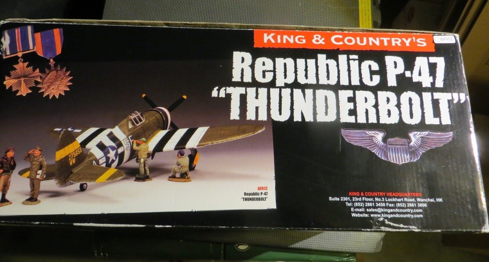KING AND COUNTRY REPUBLIC P-47 THUNDERBOLT WW2  US FIGHTER AF012 NIB 1/30