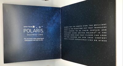 United Polaris Business Class Menu with Wine & Champagne List - Mint Condition