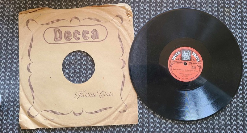 Disque 78t Decca Rudy Hirigoyen Sainte ThÃ©RÃ¨Se De L'Enfant JÃ©Sus Maman  25cm 