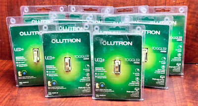 10 x Lutron TGCL-153PH-IV LED Toggler Dimmer Switch Ivory Dimming Slider HAL INC