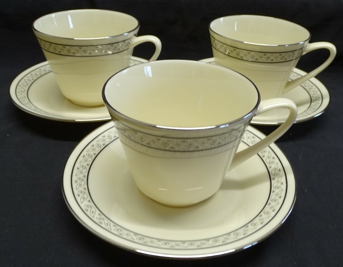 lenox-usa-futura-set-of-3-cups-saucers-1-orig-store-sticker