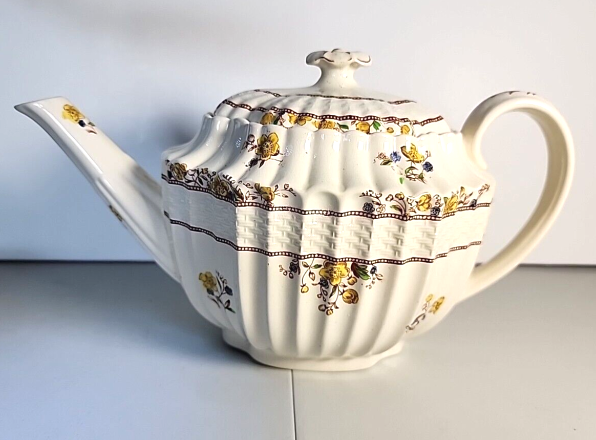 VINTAGE COPELAND SPODE BUTTERCUP PATTERN CHINA TEAPOT AND