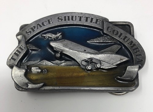 Vintage The Space Shuttle Columbia Belt Buckle NASA 1982 Bergamot Brass Works