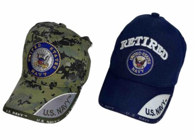 QTY 2 Retired United States Navy Cap Hat Embroidered Patch Adjustable