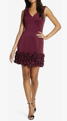 Donna Ricco dress 8 NWT cupcake hem sheath v neck wine sleeveless formal wedding