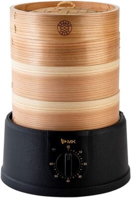 MK Seiko Electric Bamboo Steamer Cooker EM-185K Seiro food 18 cm AC100V Japan