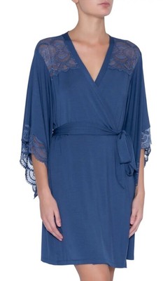 New WT Women's EBERJEY Simona Date Robe Crowb Size M Blue