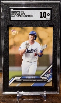 SGC 10 Will Smith Los Angeles Dodgers 2024 Topps Now Bonus Card ODB16