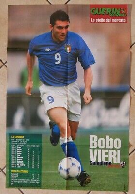 BOBO VIERI ITALIA 1999 POSTER GUERIN SPORTIVO 72x52cm