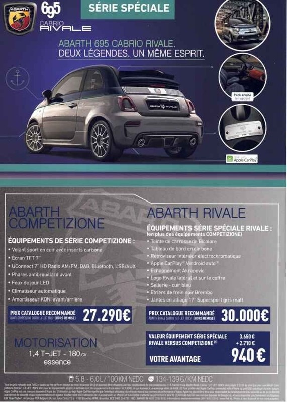 Catalogue Brochure Abarth 695 Rivale 01/2018 Belgique En FranÃ§Ais Flamand Vlaams