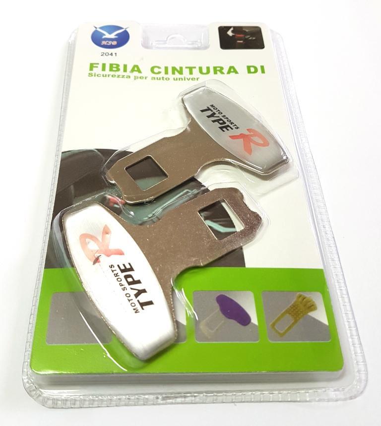 Set 2 Ganci Sicurezza Bip Stop Cintura Spia Allarme Universale Attacco TypeR hsb