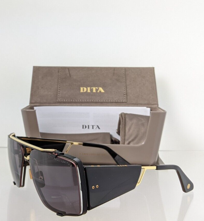 Pre-owned Dita Authentic  Sunglasses Souliner - Two Dts 136-64-03 Black & Gold Frame In Gold & Black