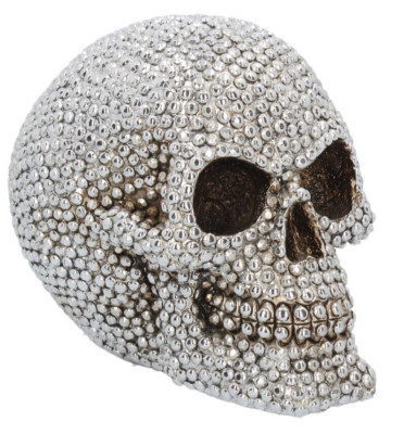 Priceless Grin Skull Silver Damien Hirst jewelled Skulled Nemesis Now 16cm