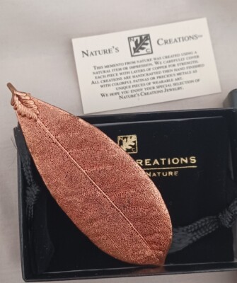 Nature's Creations Copper Leaf Pendant, With Box. Pls Read Description 