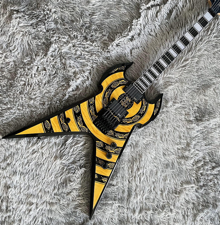 Custom Zakk Wylde Bullseye Vintage Yellow LP Style Electric