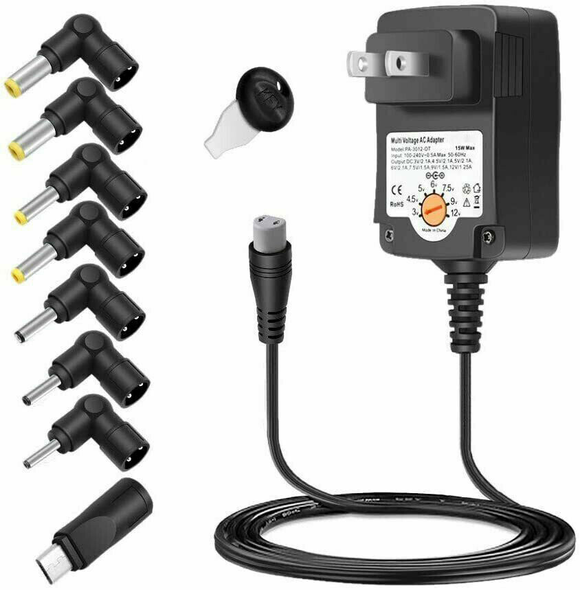 15w Universal Ac Adapter Charger 3-12v Multi-tips