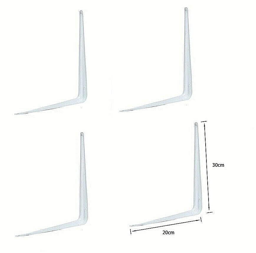 Set 4 staffe angolari Metallo 30x20 cm per mensole Legno Ferro Alluminio Hmj