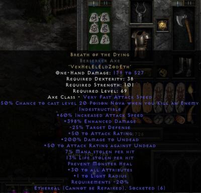 Diablo 2: Resurrected PC   NL Softcore D2R   Rune word Breath of the Dying