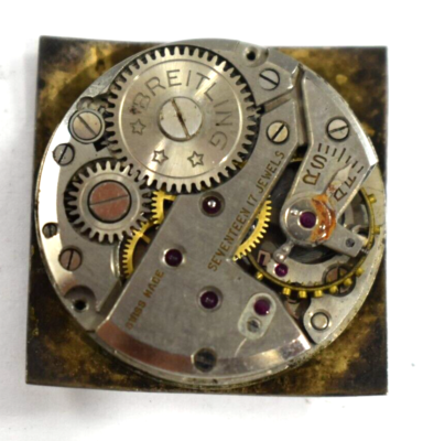 Vintage Breitling Square Dial Manual Wind 17J Wrist Watch Movement lot.a3