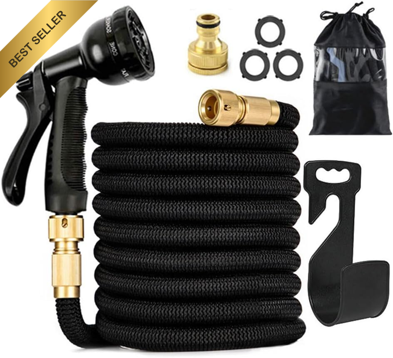 100FT Garden Hose, Expandable Garden Hose, No-Knot Flexible Water Hoses with 8 F