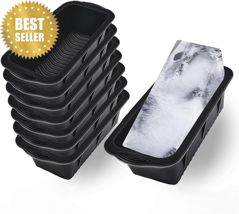 Ice Block Molds Silicone Large, 8-Pack Long-Lasting Ice Block Molds, Reusable Ic