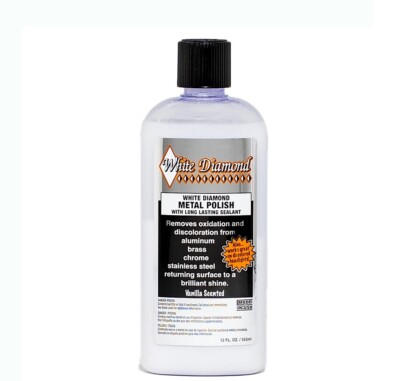 WHITE DIAMOND METAL POLISH W/ SEALANT 12 OZ BOAT MOTORCYCLE ALUMINUM CHROME