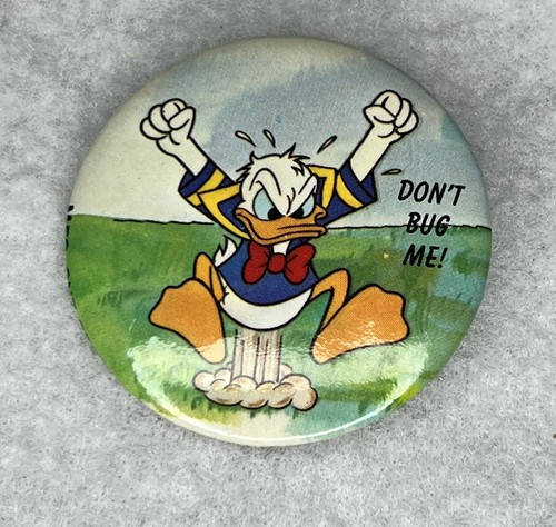 Vintage 1987 Walt Disney Donald Duck Don't Bug Me Pin Back