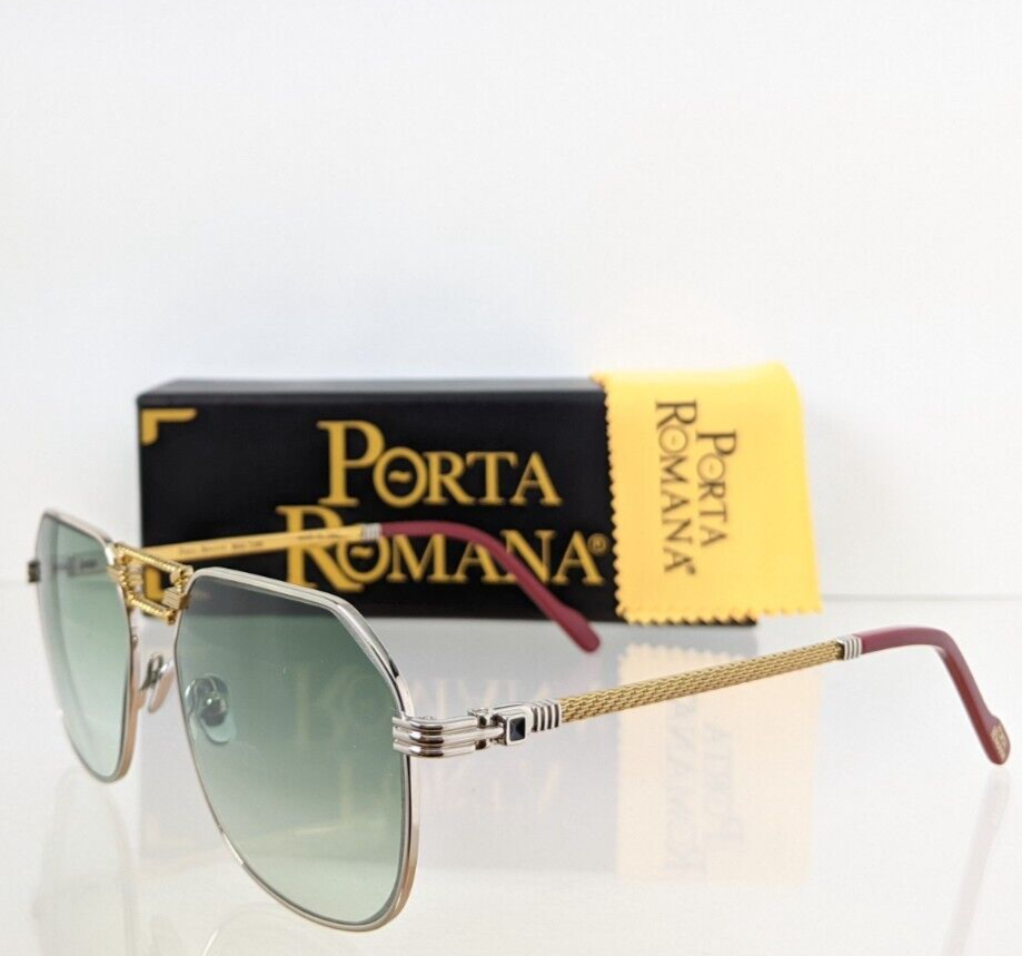Pre-owned Porta Romana Authentic  Sunglasses Mod 1266 Col 600 Gold Plated Vintage Frame In Green