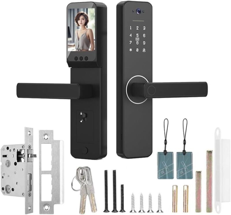 Smart Lock with 120° Wide-angle Camera and Smart Doorbell Keyless