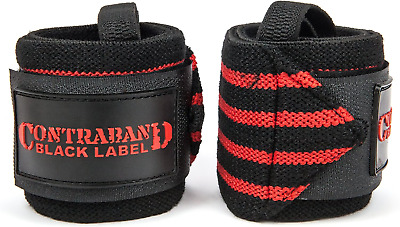 Contraband Black Label 1001 Weight Lifting Wrist Wraps W/Thumb Loops (Pair) - Co