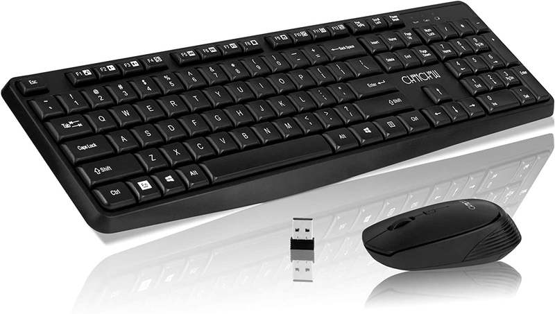 Compact Wireless Keyboard and Mouse Combo[Energy Saving && Whisper Quiet], 2.4Gh
