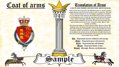 Fitzgibson-Jypson COAT OF ARMS HERALDRY BLAZONRY PRINT