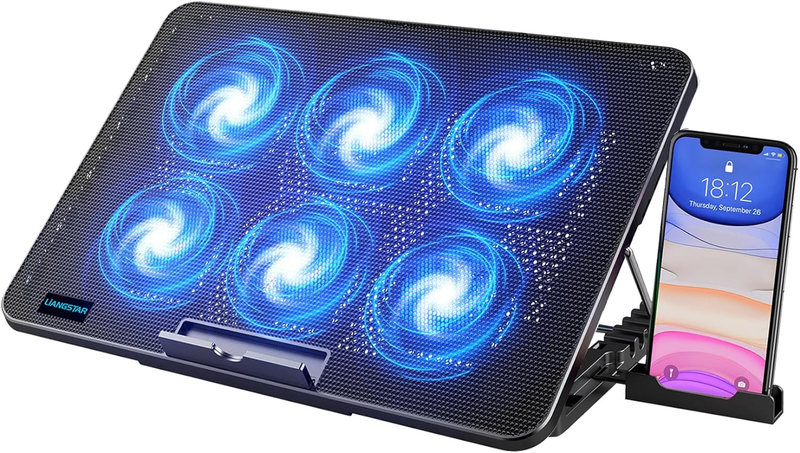 Laptop Cooling Pad, Laptop Cooler with 6 Quiet Fans for 12-17 Inch Notebook Gami