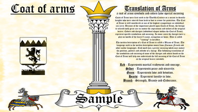 Hauet-Hoytz COAT OF ARMS HERALDRY BLAZONRY PRINT