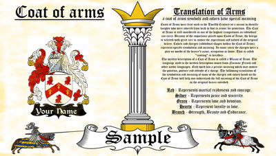 Daniman-Tunnemann COAT OF ARMS HERALDRY BLAZONRY PRINT
