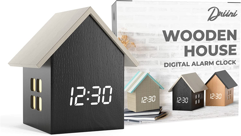 House-Shaped Alarm Clock with Temperature Display Modern Aesthetic Cute Cube