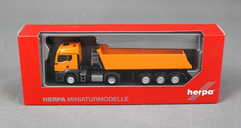 Herpa 314589 H0,1:87 Man Tgs Tm Schmitz Kipp-Sattelzug, Kommunalorange Neuware!