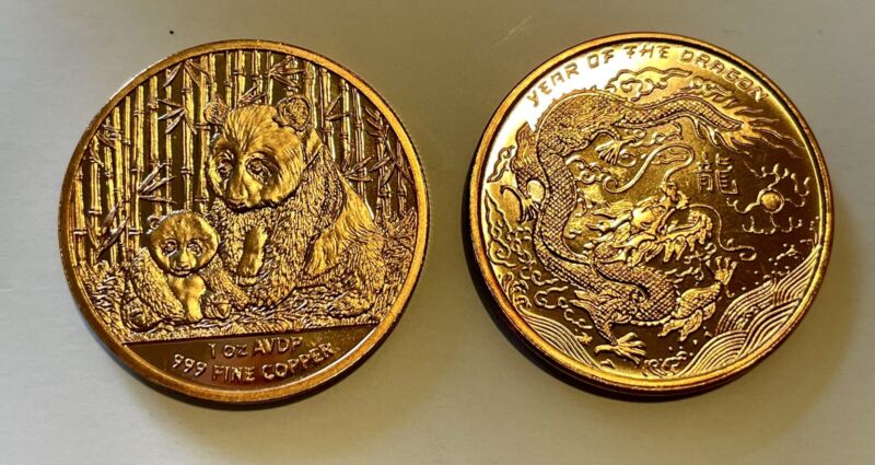 20 Coins…copper .999 panda, and dragon year 2012!