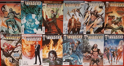 INVADERS  COMPLETE COMIC SET #1-12  WITH DIGITAL CODES  MARVEL  2019 NICE!!!
