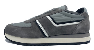 $650 Prada Gray Suede and Nylon Sneakers Size US 9