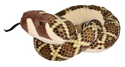 Wild Republic Cuddlekins Western Diamondback Rattlesnake 50 inch long plush