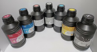 7 x 500ML Led UV Curable ink for Flatbed Printer L800 L1800 R1390 R1400 DX5 DX7