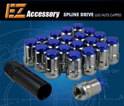 20PC 12X1.5MM 60MM EXTENDED ALUMINUM TUNER RACING CAPPED LUG NUTS RED//BLACK D