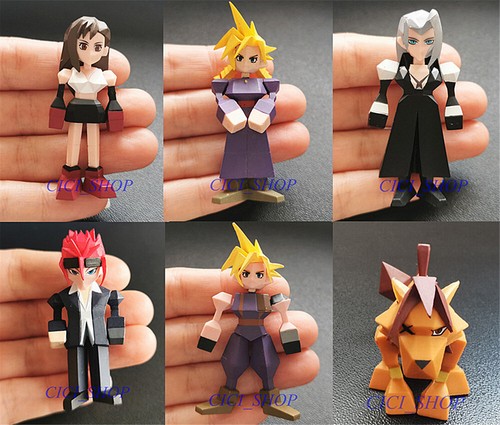 Final Fantasy VII FF7 Polygon Figure - Cloud Tifa Aerith Red Final Fantasy VII FF7 Polygon Figure - Cloud Tifa Aerith Red