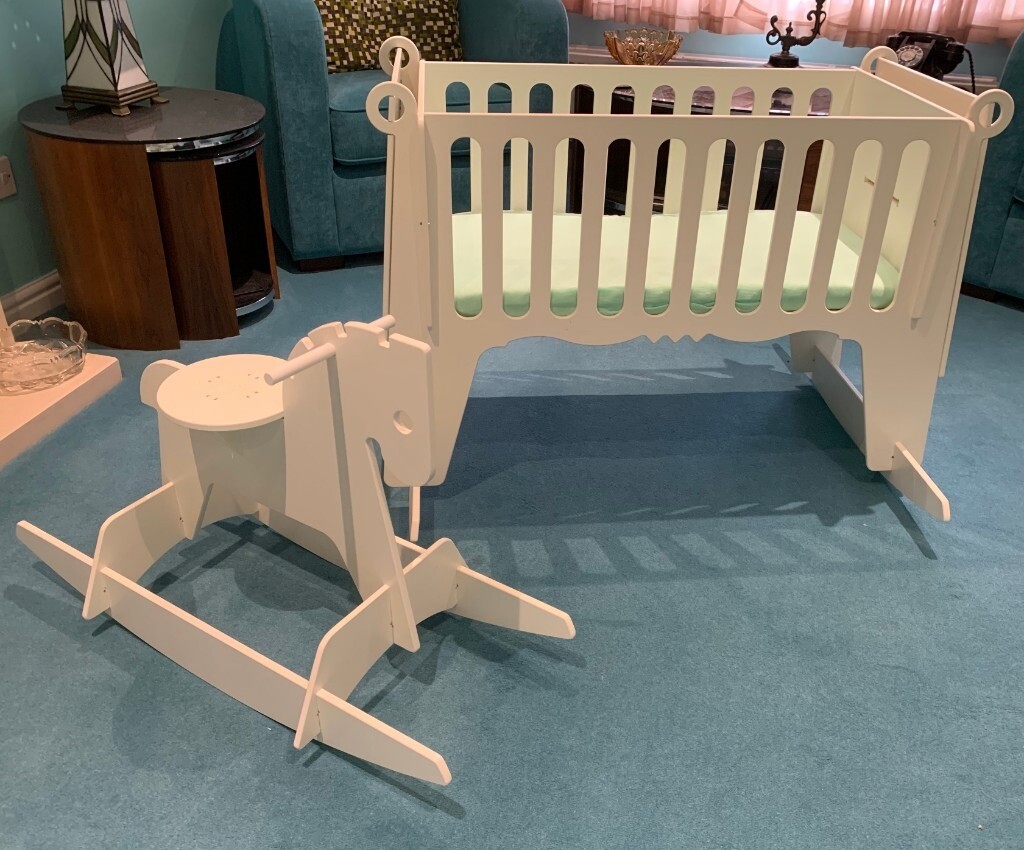 Eastman Mini 2Piece Nursery Furniture Set crib / cot & rocking horse