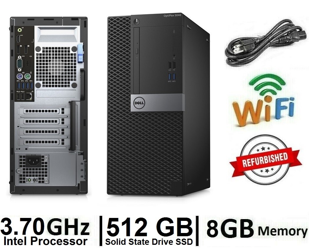 CLEARANCE Dell Desktop 5040 MT Computer 3.70 GHz Intel 512GB SSD