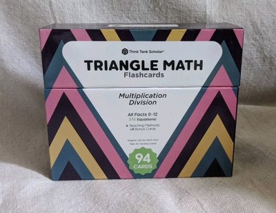 Think Tank Scholar Triangle Math Card 376 Equations All Facts 0-12 - 94 Card EUC
