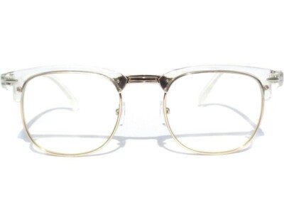 Half Frame Transparent Top Retro Soho Browline Style Clear Lens Glasses