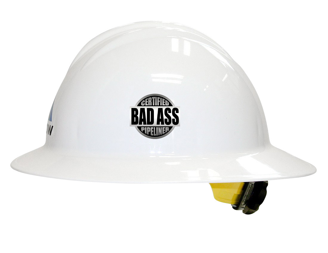 Certified BadAss Pipeliner Hard Hat Decal / Helmet Sticker Label Pipe