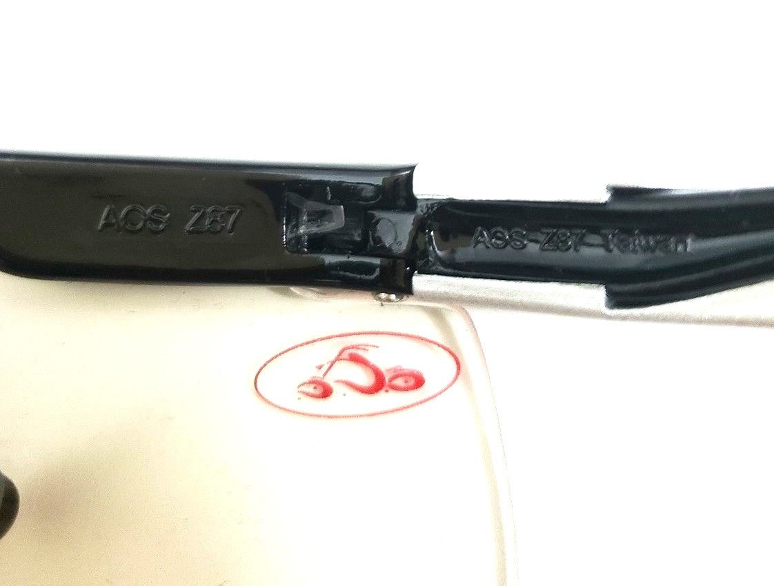 AOS Z87 UNISEX SHIELD SUNGLASSES AOS+S SAFETY CLEAR MIRRORED LENSES BLACK / GRAY